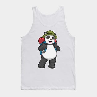 Panda as Hiker with Backpack Tank Top
